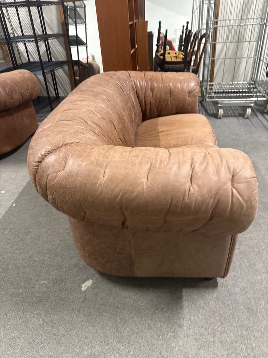 Lædersofa brun 2 Pers.
